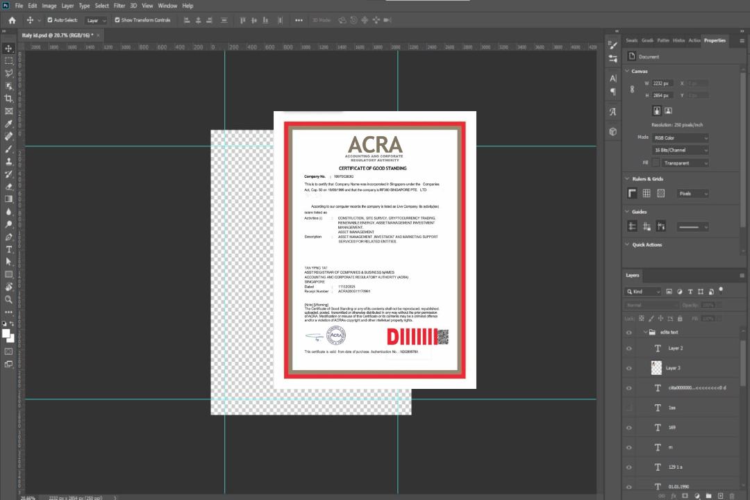 Modèle Word et PDF de certificat de bonne réputation de Singapour template Modèle Word et PDF de certificat de bonne réputation de Singapour template